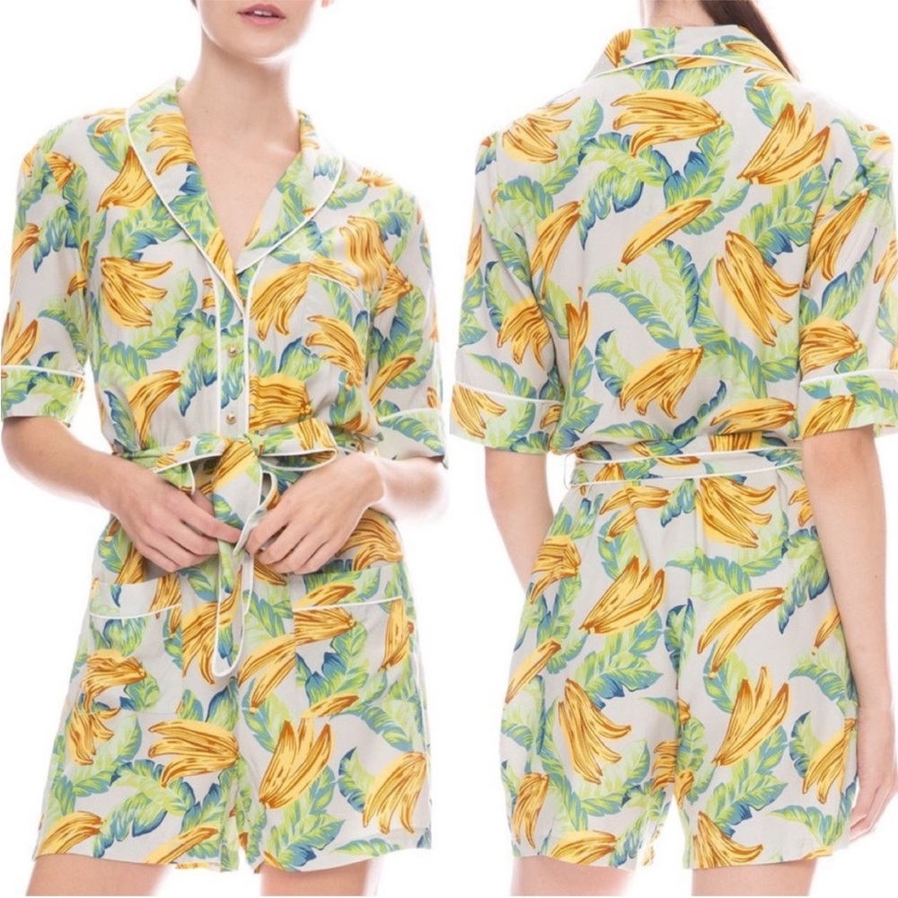 Tropical Banana Print Jumpsuit